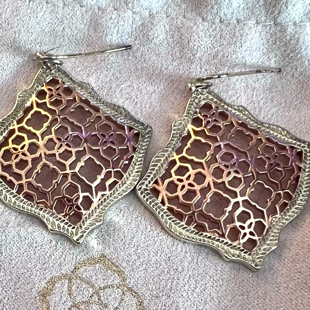 Kendra Scott Rose Gold Filigree Kristen Drop Earrings